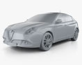 Alfa Romeo Giulietta 2012 3Dモデル clay render