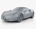 Alfa Romeo 4C 2016 3D模型 clay render