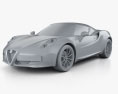 Alfa Romeo 4C Spider 2018 3D модель clay render