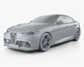 Alfa Romeo Giulia Quadrifoglio 2019 3d model clay render