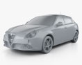 Alfa Romeo Giulietta Quadrifoglio Verde 2017 3D-Modell clay render