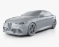 Alfa Romeo Giulia Quadrifoglio with HQ interior 2019 3d model clay render