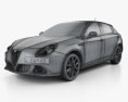 Alfa Romeo Giulietta 2019 3D модель wire render