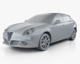 Alfa Romeo Giulietta 2019 3d model clay render