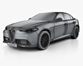 Alfa Romeo Giulia 2019 3D模型 wire render