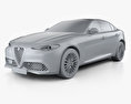 Alfa Romeo Giulia 2019 3d model clay render