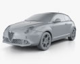 Alfa Romeo MiTo Veloce 2019 3D-Modell clay render