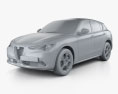 Alfa Romeo Stelvio Q4 with HQ interior 2020 3d model clay render