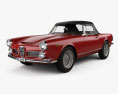Alfa Romeo 2600 spider touring 인테리어 가 있는 1962 3D 모델 