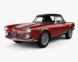 Alfa Romeo 2600 spider touring with HQ interior 1962 3D model
