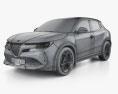 Alfa Romeo Junior Ibrida 2024 3D модель wire render