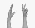 Male Hands Peace Gesture 3D 모델 