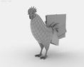Rooster Leghorn Low Poly Modello 3D