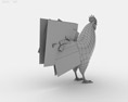 Rooster Leghorn Low Poly Modelo 3d