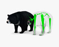 Asian Black Bear Low Poly Rigged Modelo 3d