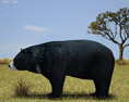 Asian Black Bear Low Poly Modelo 3D