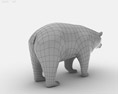 Asian Black Bear Low Poly Modelo 3D