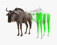 Wildebeest Low Poly Rigged 3D 모델 
