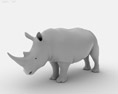 White Rhinoceros Low Poly 3d model