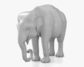 Asian Elephant Low Poly Rigged Modèle 3d