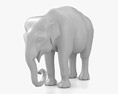 Asian Elephant Low Poly Rigged 3D модель