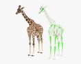 Giraffe Low Poly Rigged Modello 3D