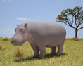 Hippopotamus Low Poly Modèle 3d