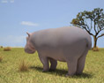 Hippopotamus Low Poly 3D-Modell