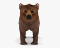 Brown Bear Low Poly Rigged 3D модель
