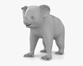 Koala Low Poly Rigged Animated Modello 3D