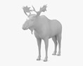 Moose Low Poly Rigged Modello 3D