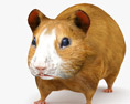 Hamster Low Poly Rigged Modelo 3D
