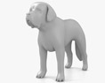 St Bernard Low Poly Rigged Animated 3Dモデル