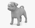 Pug Puppy Low Poly Rigged Modèle 3d