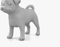 Pug Puppy Low Poly Rigged 3D 모델 