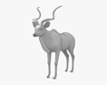 Greater Kudu Low Poly Rigged Animated Modèle 3d