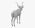 Greater Kudu Low Poly Rigged Animated 3D模型