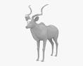 Greater Kudu Low Poly Rigged Animated Modello 3D