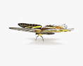 Madagascan Sunset Moth Low Poly Rigged Animated 3D модель
