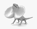Frilled lizard Low Poly Rigged Animated 3D模型