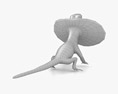 Frilled lizard Low Poly Rigged Animated 3D модель