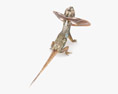 Frilled lizard Low Poly Rigged 3D модель