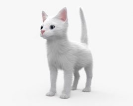 Gatinho branco Modelo 3d