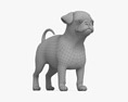 퍼그 강아지 3D 모델 
