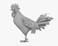 Rooster Leghorn Black Modello 3D
