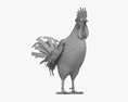 Rooster Leghorn Black 3Dモデル