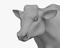 Brown and White Cow Modelo 3d