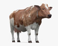 Brown and White Cow Modello 3D