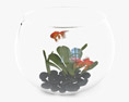 Круглий акваріум із золотою рибкою 3D модель