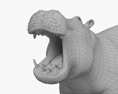 Roaring Hippopotamus 3D-Modell